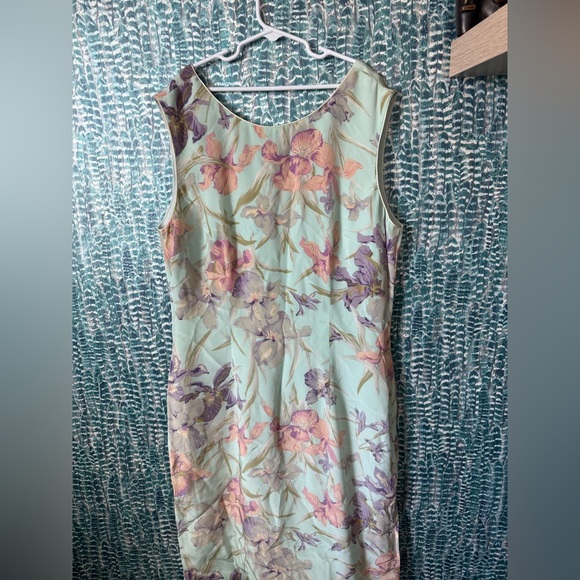 Vintage Constance Saunders 100% Silk Midi Floral Dress - Picture 6 of 6